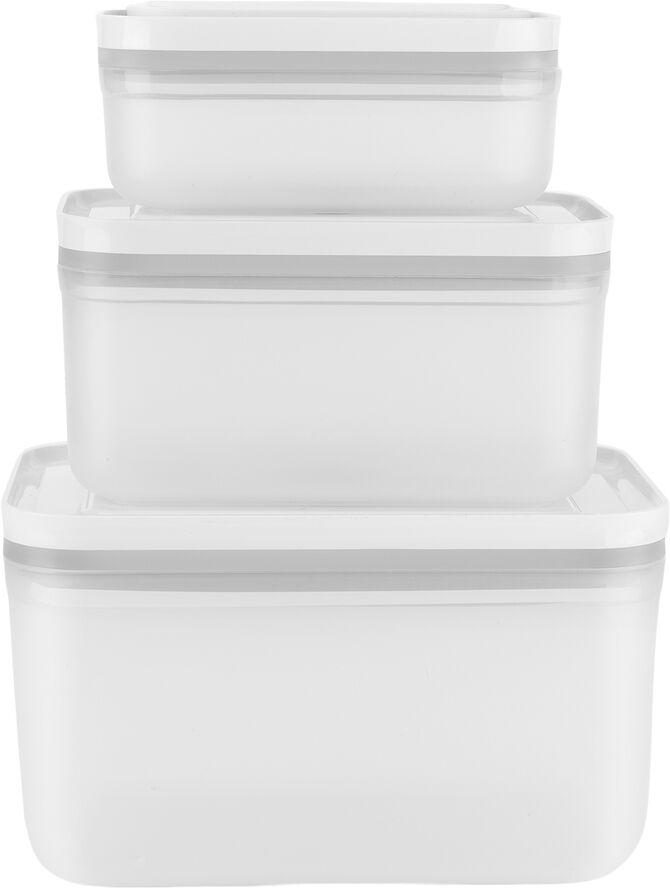 Zwilling Fresh & Save Vakuum beholdersæt 3d i plastik. S,M, L Hvid & grå
