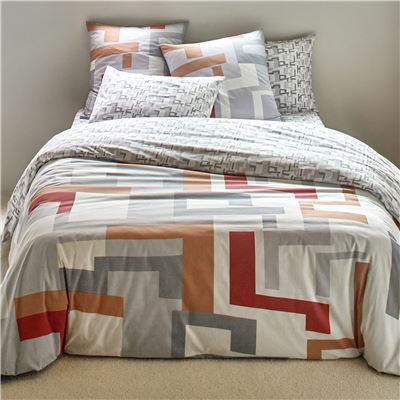 Linge de lit polycoton motifs géométriques - BECQUET CRÉATION