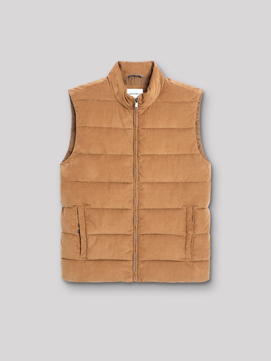 Gilet sans manche zippé col montant