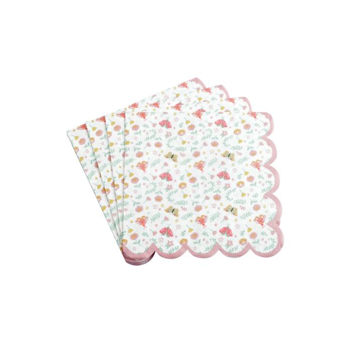 SET 20 SERVIETTES PAPIER 3 PLIS 33X33CM PRINCESSE NATURE