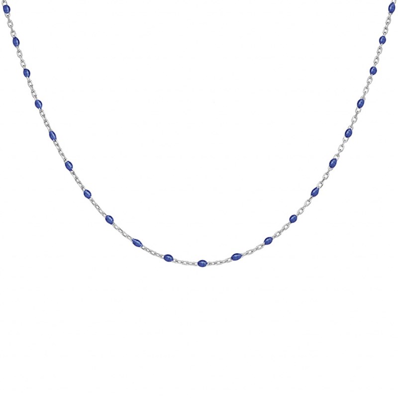 Collier argent - Olives bleu foncé