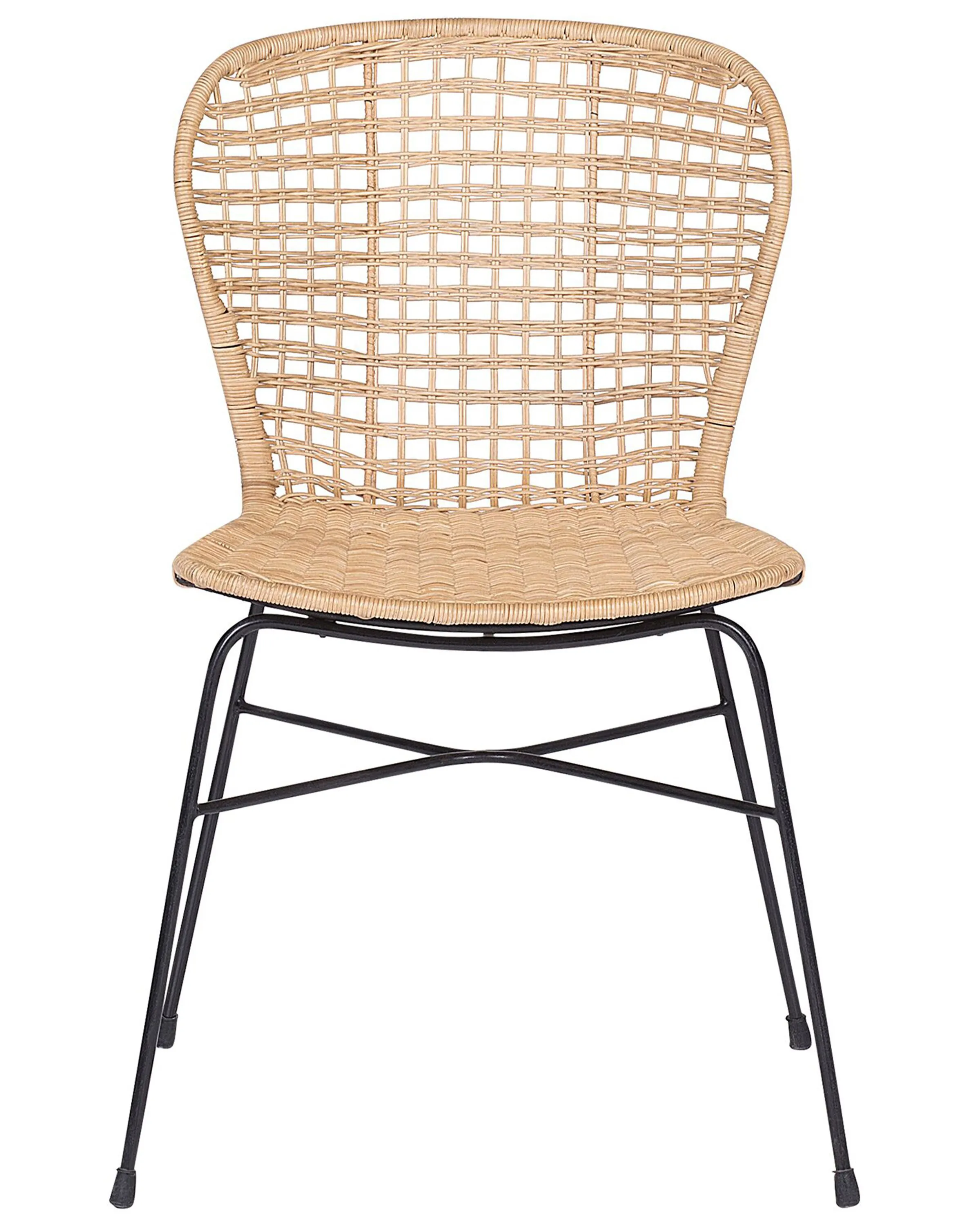 Set van 2 eetkamerstoelen ELFROS Rotan Natuurlijk