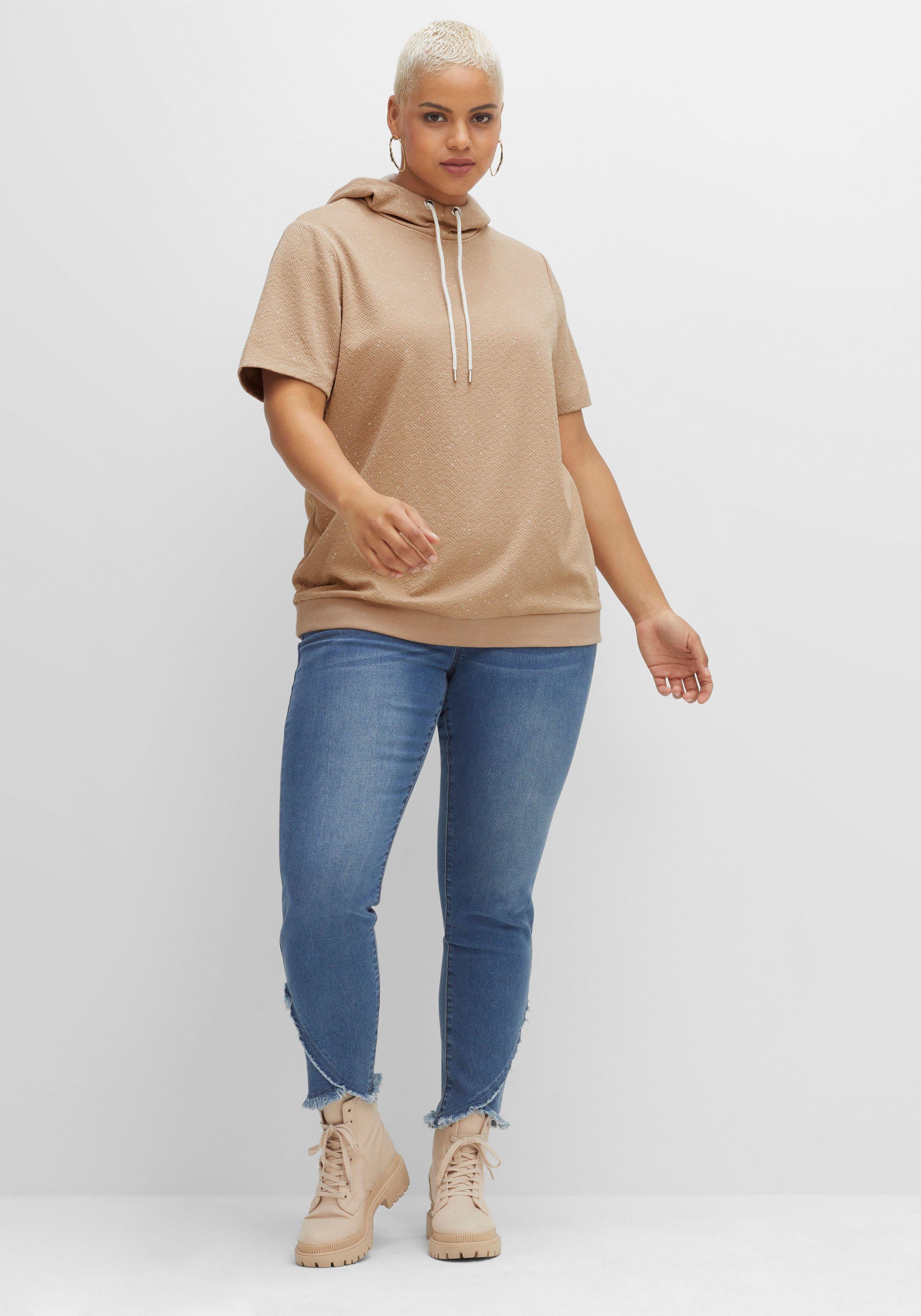 Shirt mit Kapuze, Kordel und Alloverprint