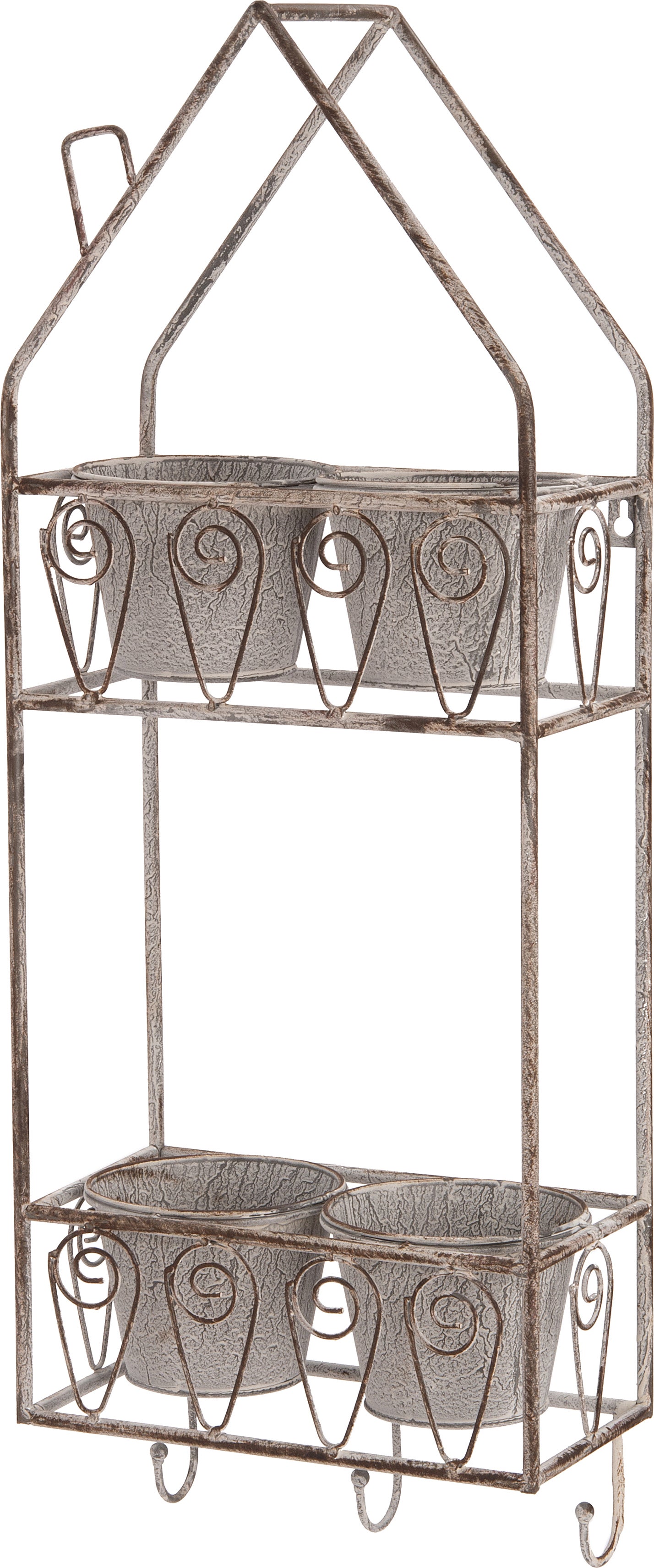 Intratuin muur bloempotten rek Chaikel grijs 28 x 15 x 76 cm