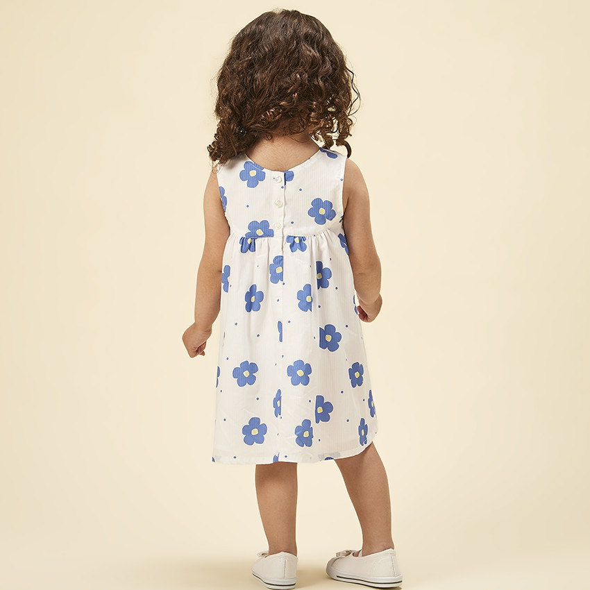 Robe sans manches imprimé fleurs pour bébé fille