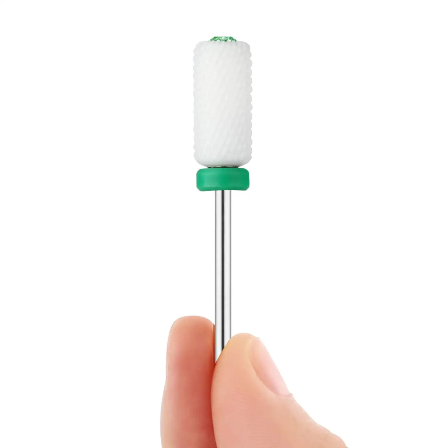 JCMaster 2MCE475M1, 2x Premium Nagelfräser Aufsätze Keramik, 2.35mm Bits zylinder Gelnägel mit Crystal
