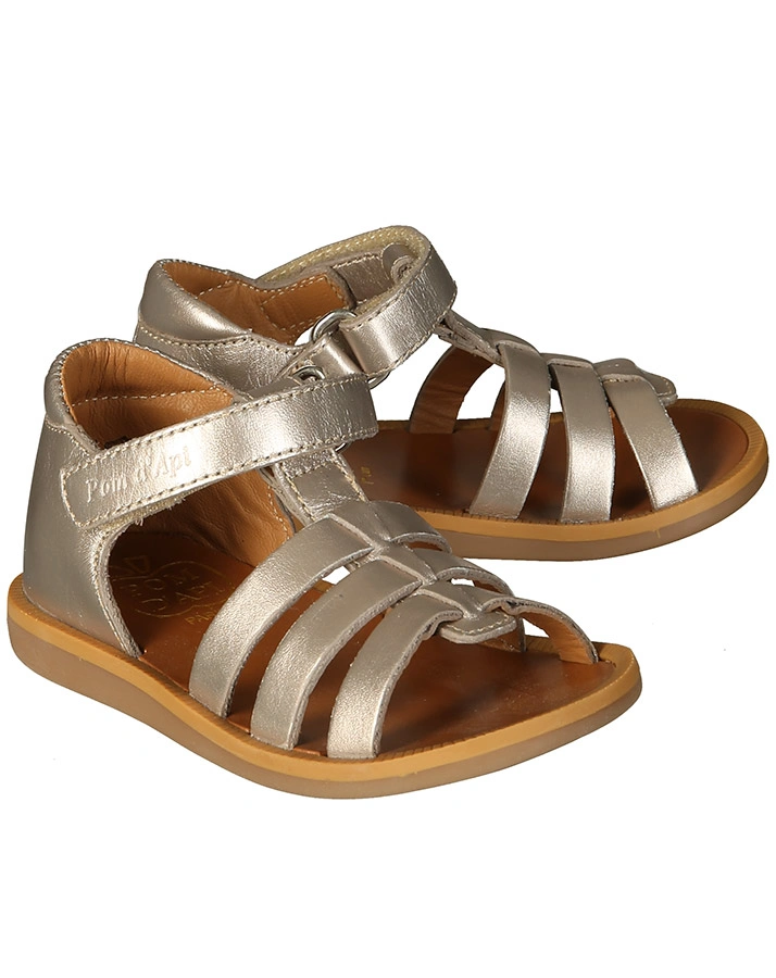 Sandalen POPPY STRAP METALLIC in platin