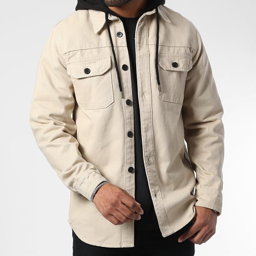 Surchemise En Jean Avec Capuche 2532 Beige