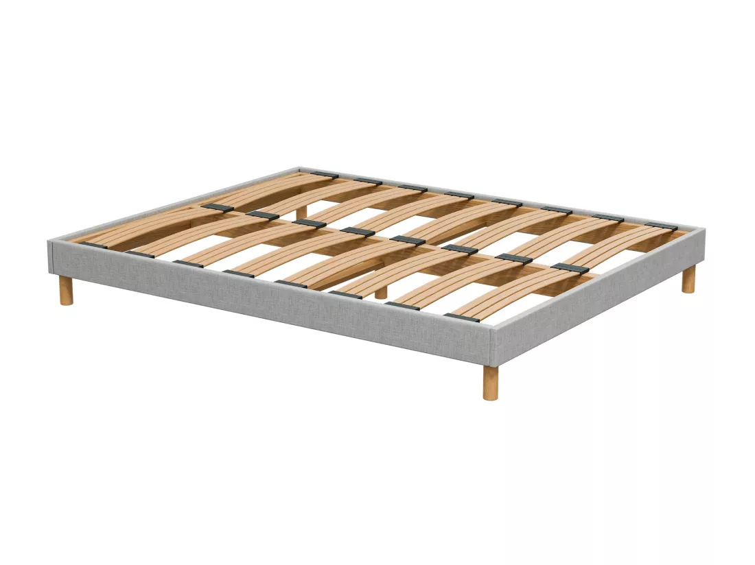 Sommier à Latte 140x200 cm - Bois Épicéa Structure Solide et Durable Haute Qualité - Gris Clair - Silencieux, Confortable et Résistant - Douce Lune