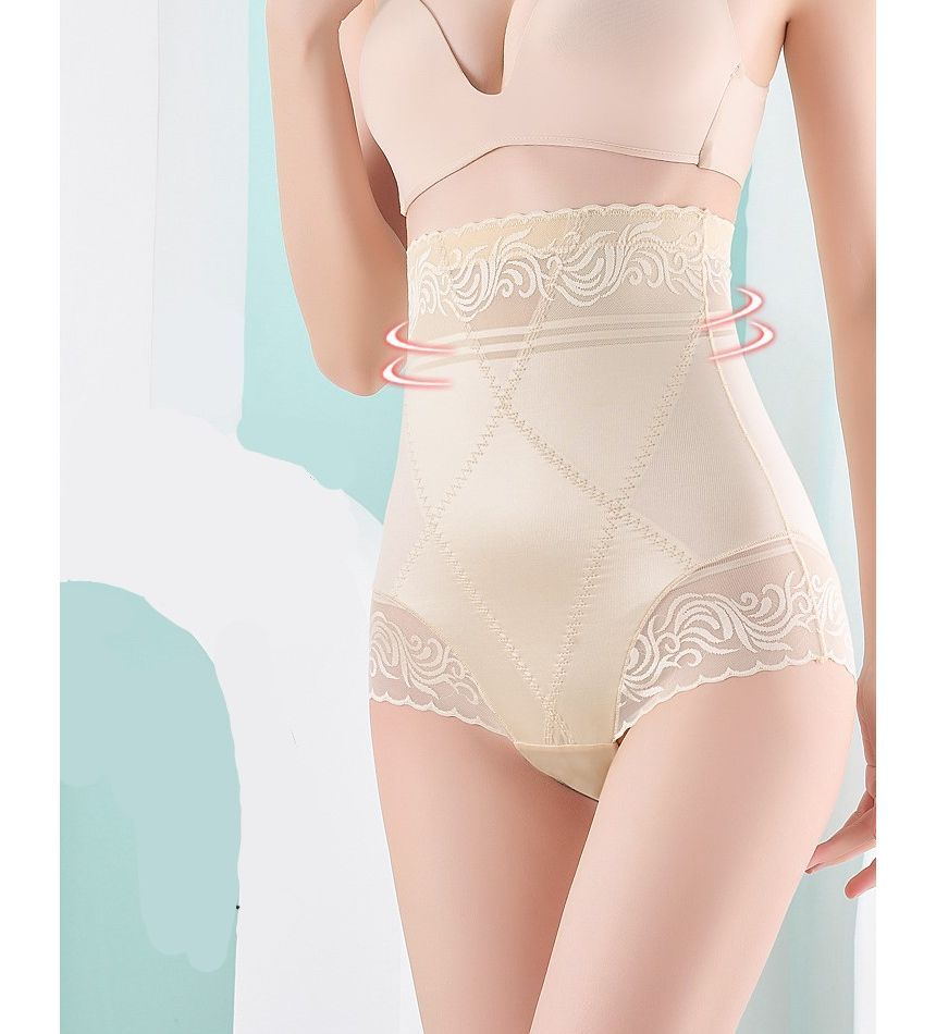 Aegaspino - Effen taillevormende kanten panty