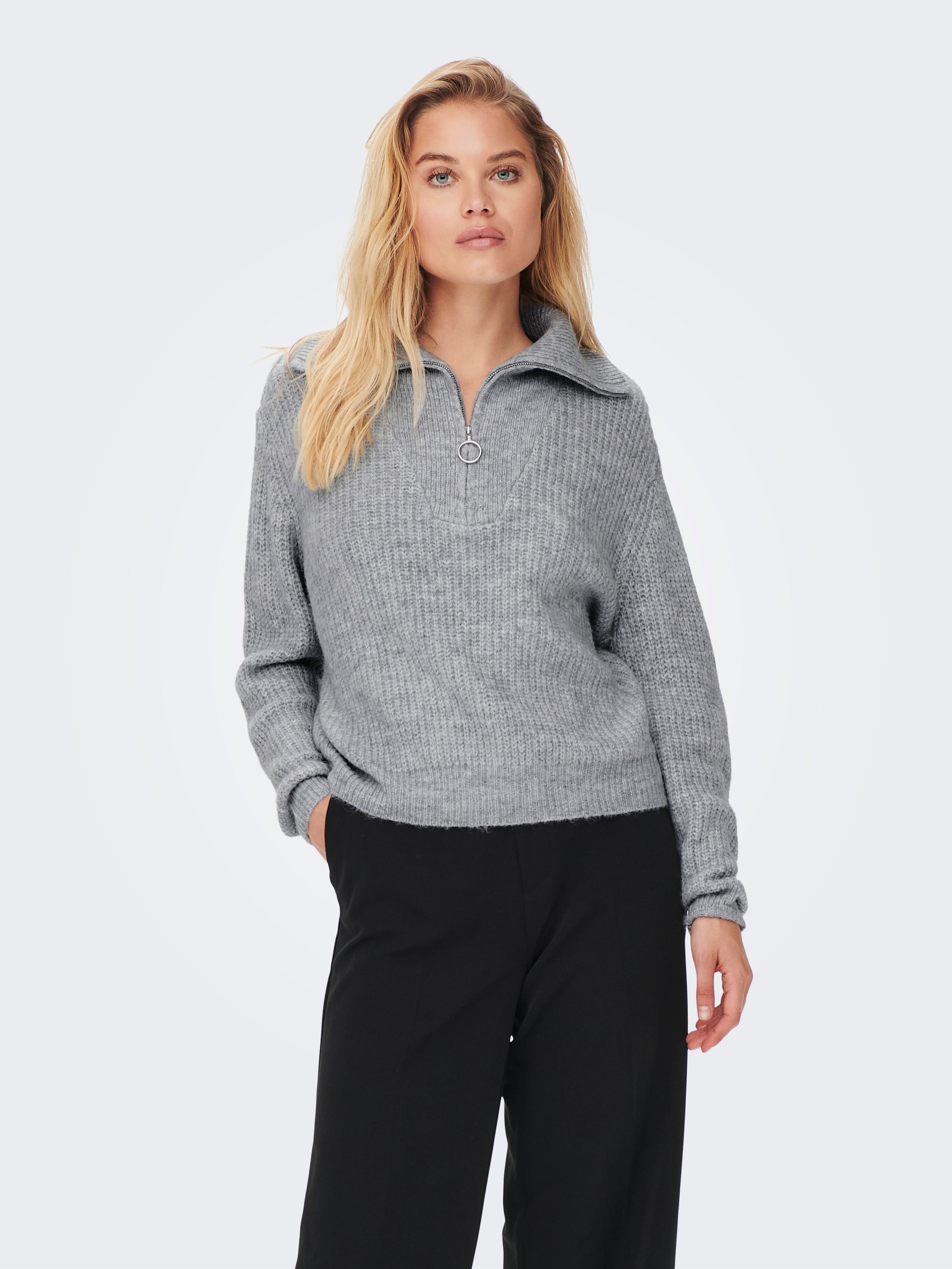 ONLBAKER Strickpullover Light Grey Melange