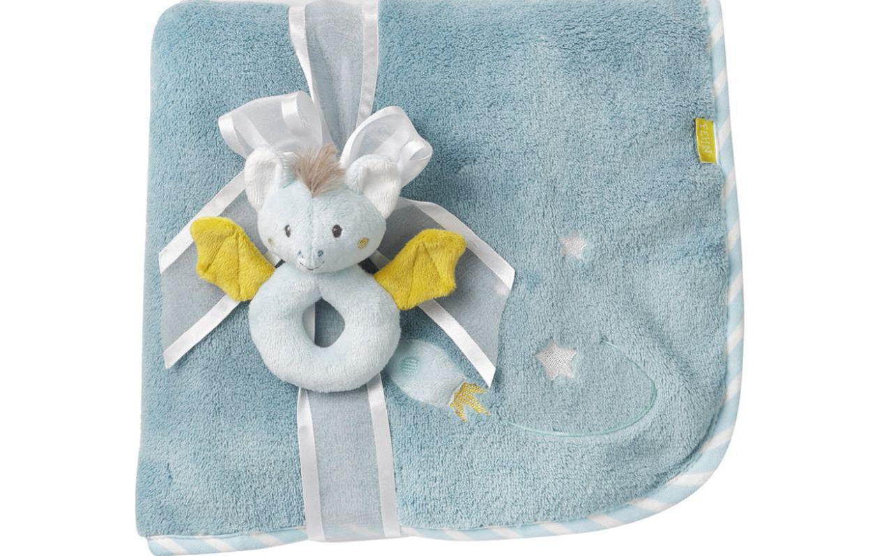 Geschenkset Kuscheldecke Little CastlePlüschig weiche Babydecke
