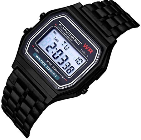Digitale Horloge - F91W - Zwart - Stalen Band
