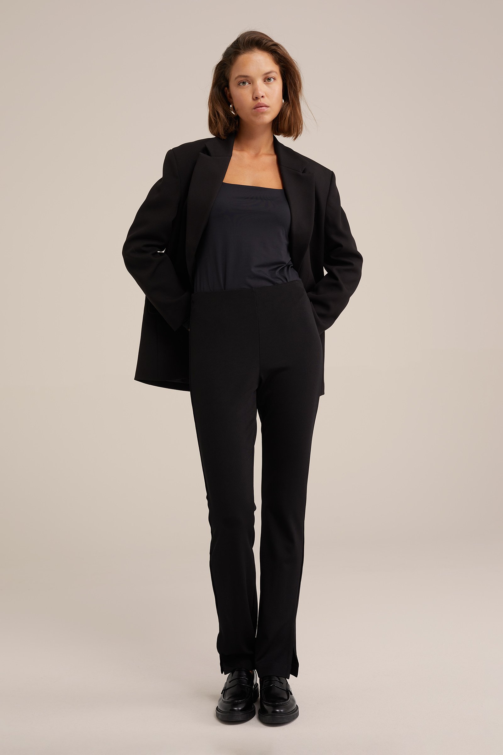 legging met structuur WE Fashion Zwart