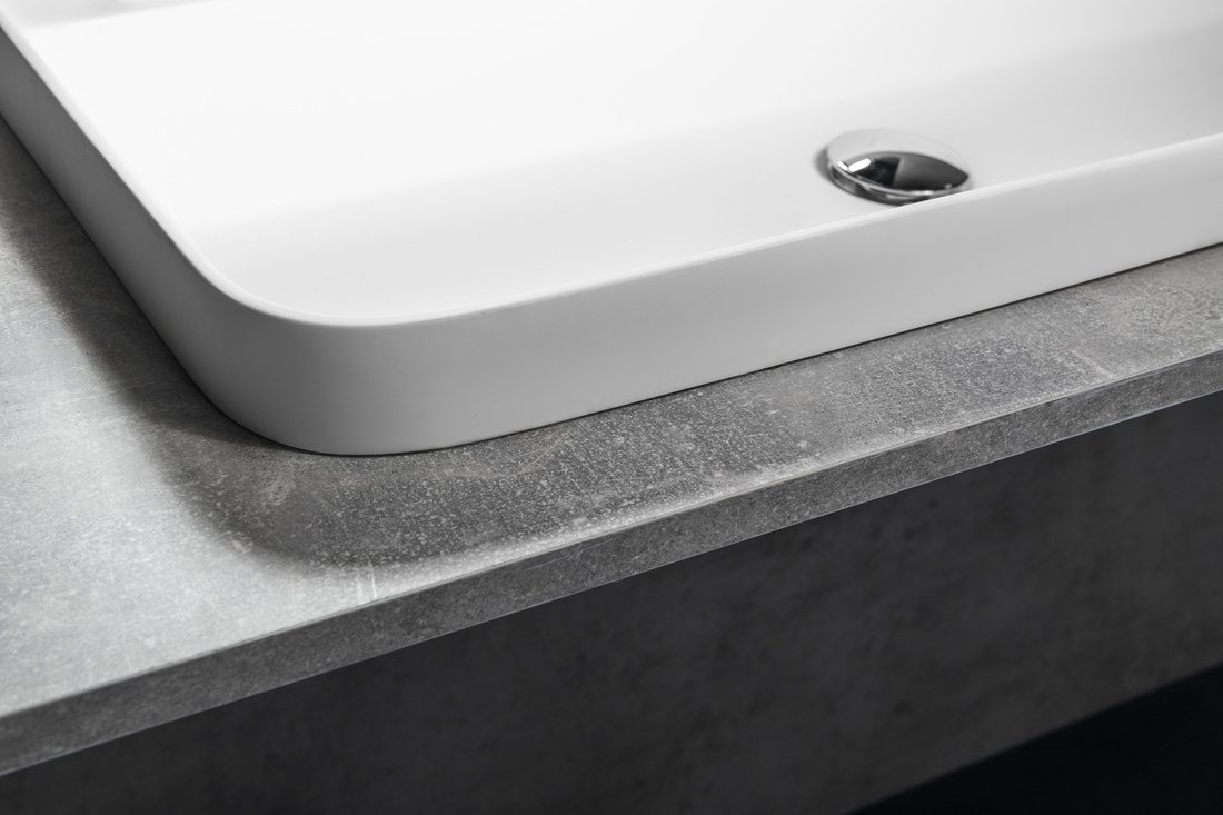 Sapho Brahea waskom 75x40cm solid surface wit mat met kraangat