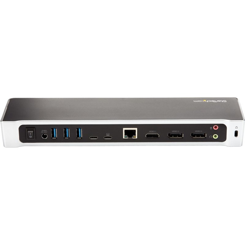 StarTech.com Station d'Accueil USB-C 4K, Station d'Accueil pour Triple Moniteur UHD 4K, Mac et Windows, USB C vers HDMI et DisplayPort, 60W Power Delivery, Hub 5x USB 5Gbps