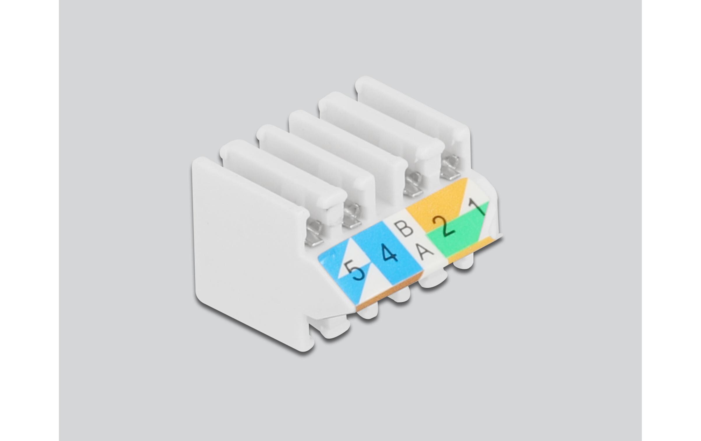 Stecker RJ45 Cat.6 UTP werkzeugfrei 1 Stück, WeissDelock RJ45 Stecker Cat.6 UTP werkzeugfrei