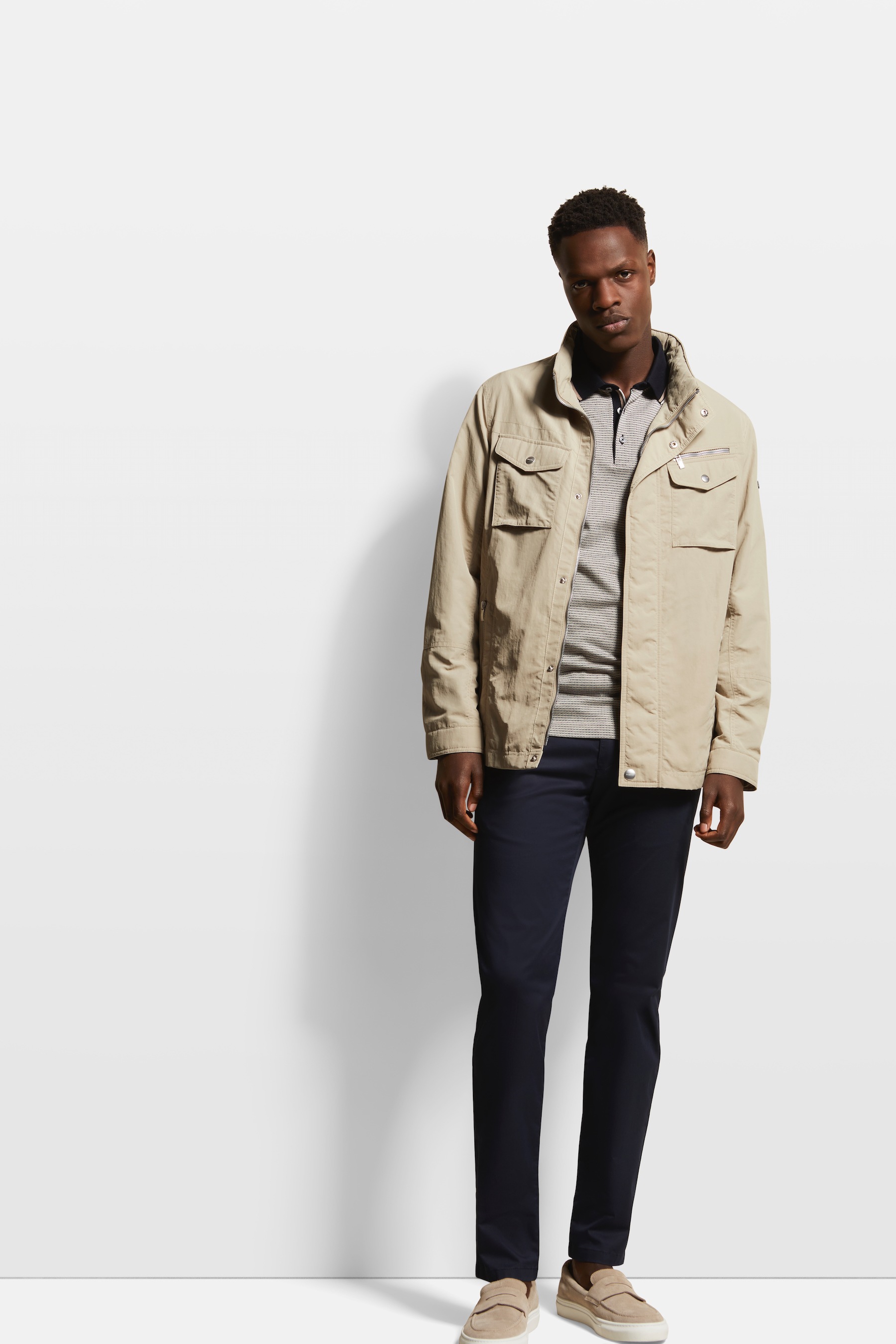 bugatti Langjacke mit Kapuze mit einrollbarer Kapuze