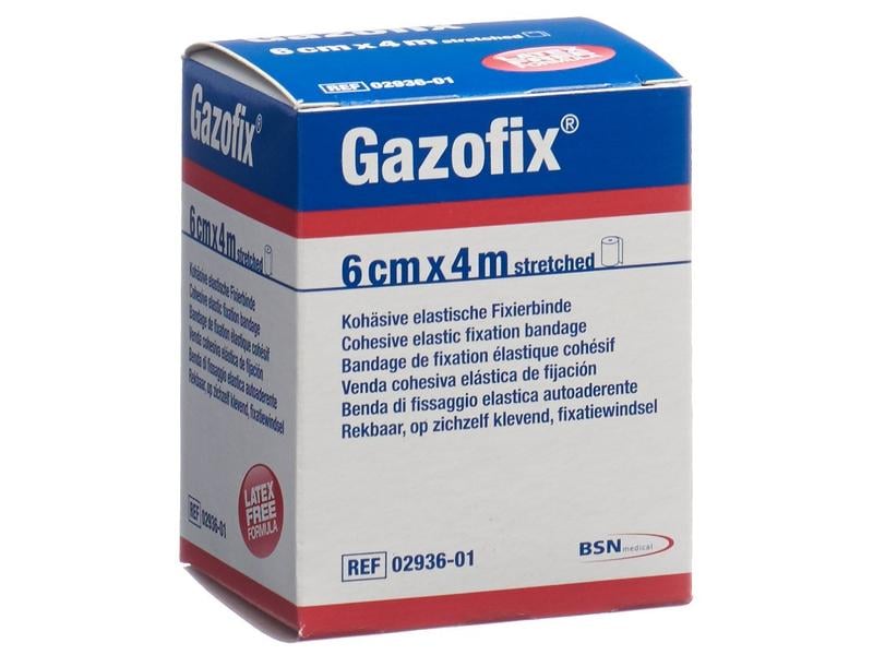 Gazofix Kohäsive elastische Fixierbinde 6 cm x 4 m Selbsthaftende, elastische Fixierbinde mit Mehrfachnutzen