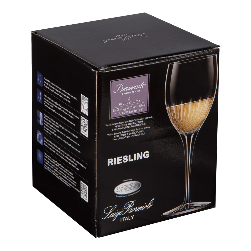 Boîte de 4 verres à pied Diamante 38 cl Bormioli Luigi