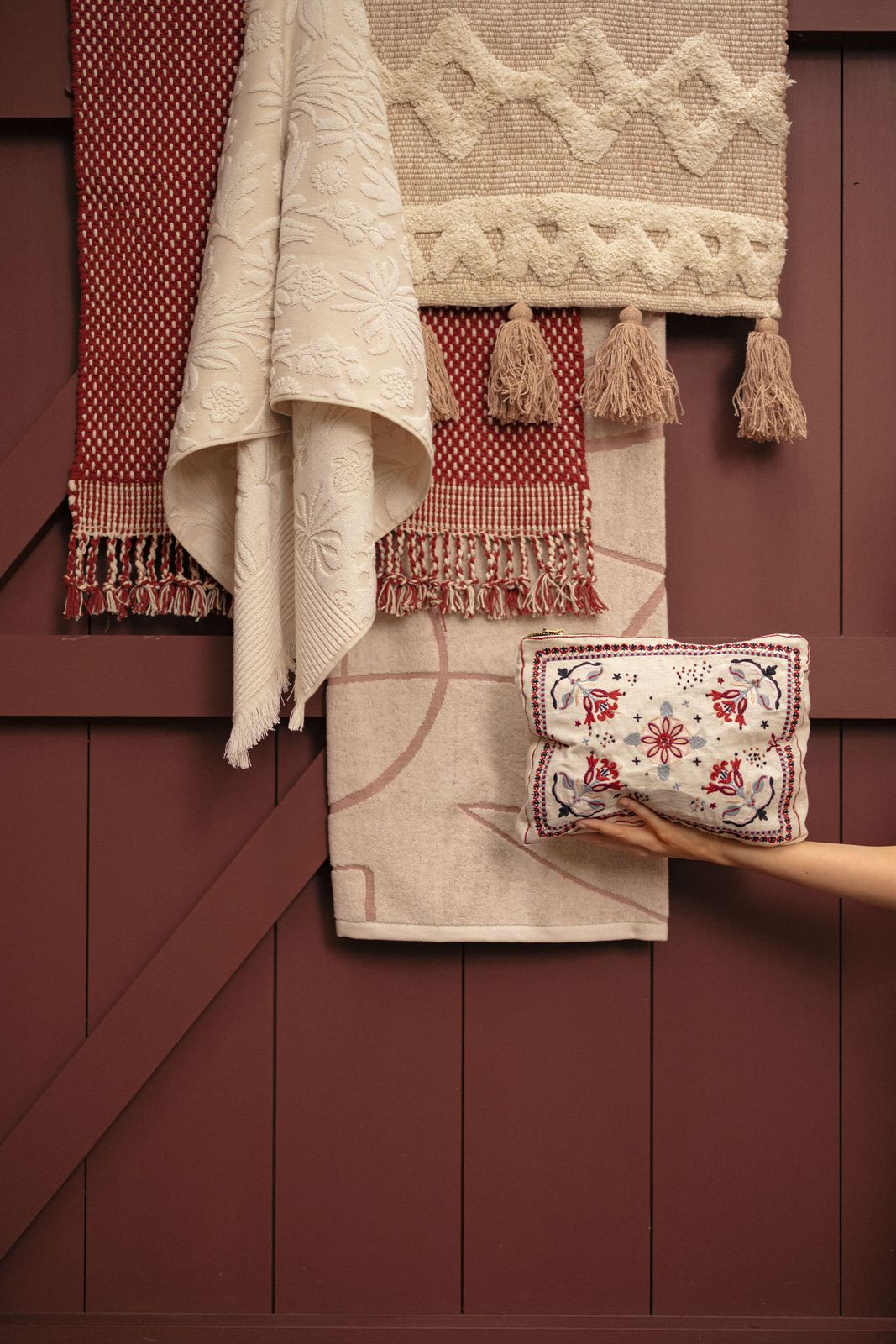 Handdoek met all over bloemenprint