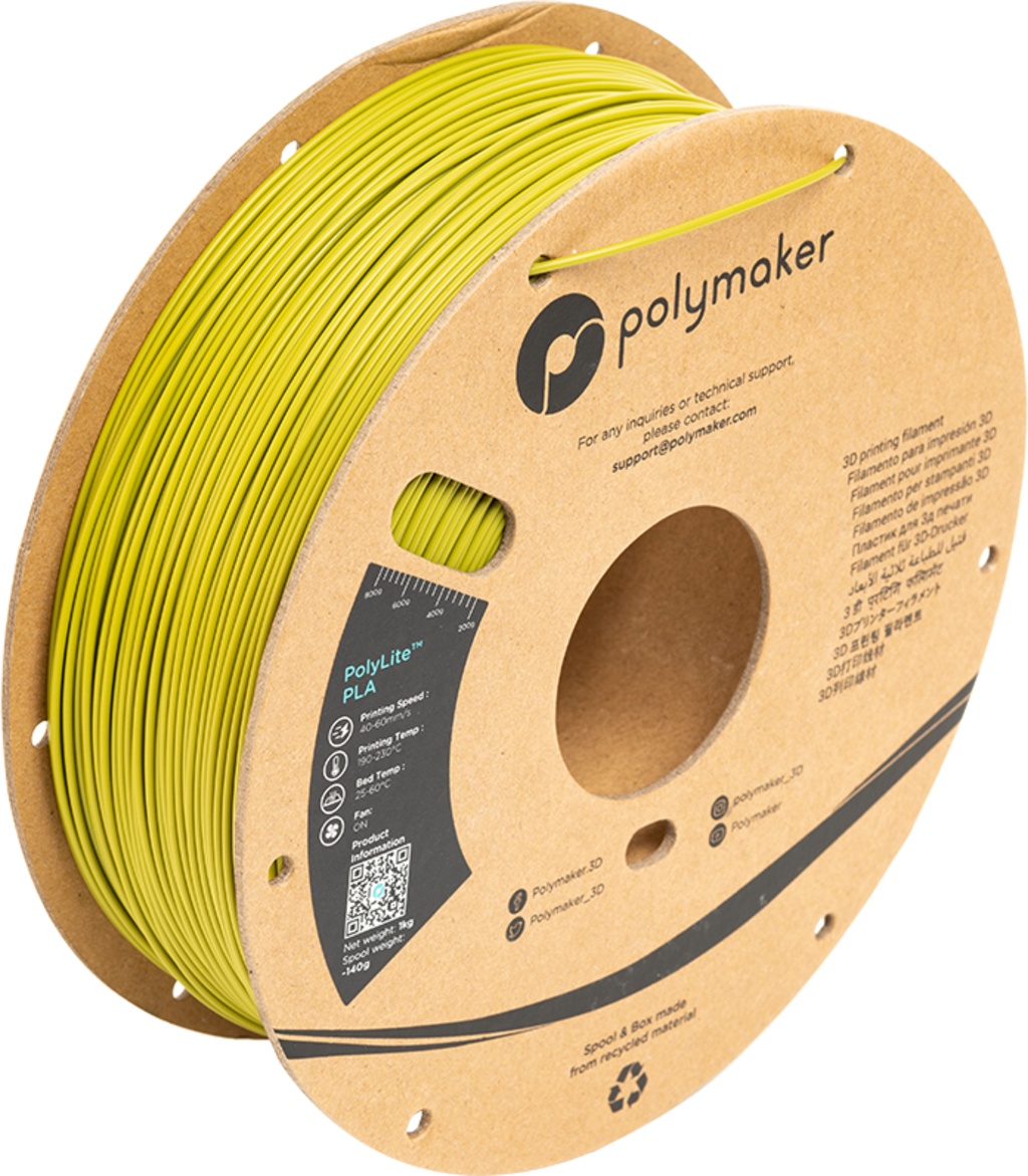 Polymaker  PolyLite PLA Olive Green, 1,75 mm / 1000 g    Hochwertiges günstiges PLA von Polymaker
