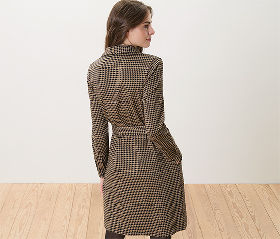 Sweatkleid mit Hahnentritt-Jacquard