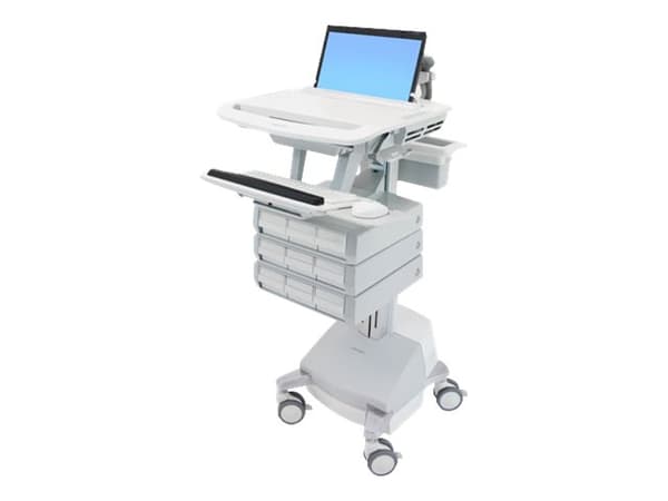 Ergotron StyleView - Vogn - åpen arkitektur - for notebook / tastatur / mus - medisinsk - aluminium, forsinket stål, kvalitetsplast - grå, hvit, pole