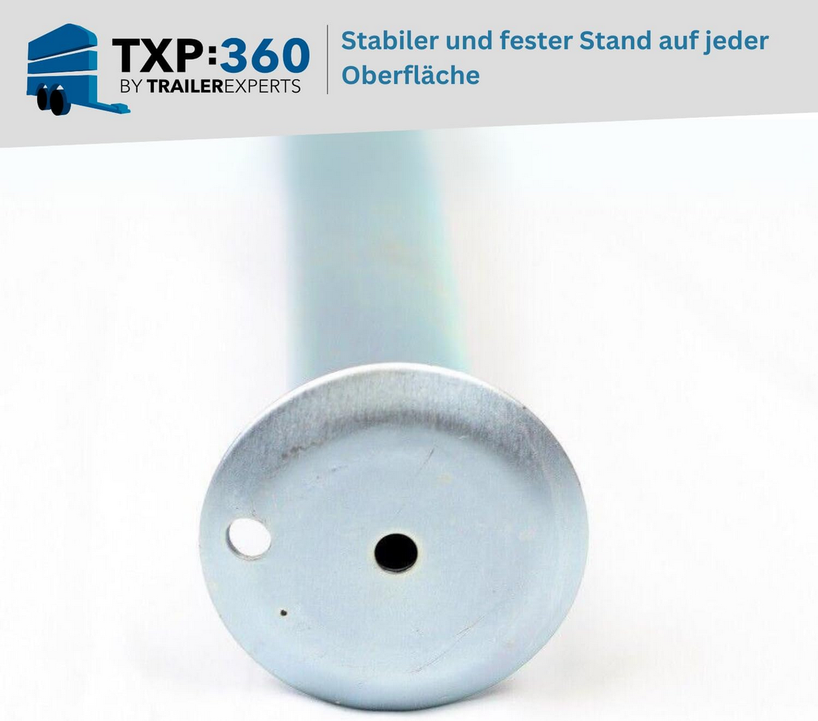 2x 600mm steunpoten in een set met beugels voor autotrailers, inclusief bevestigingsschroeven