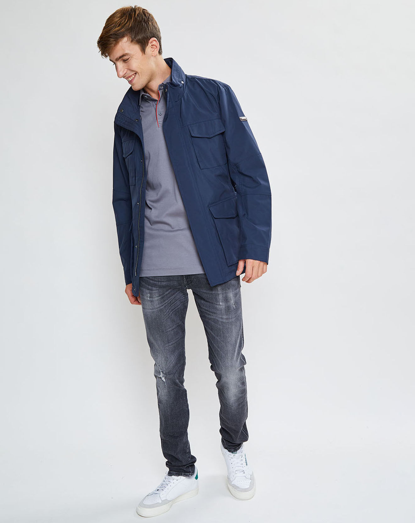 Hackett London Parka en Nylon bleue