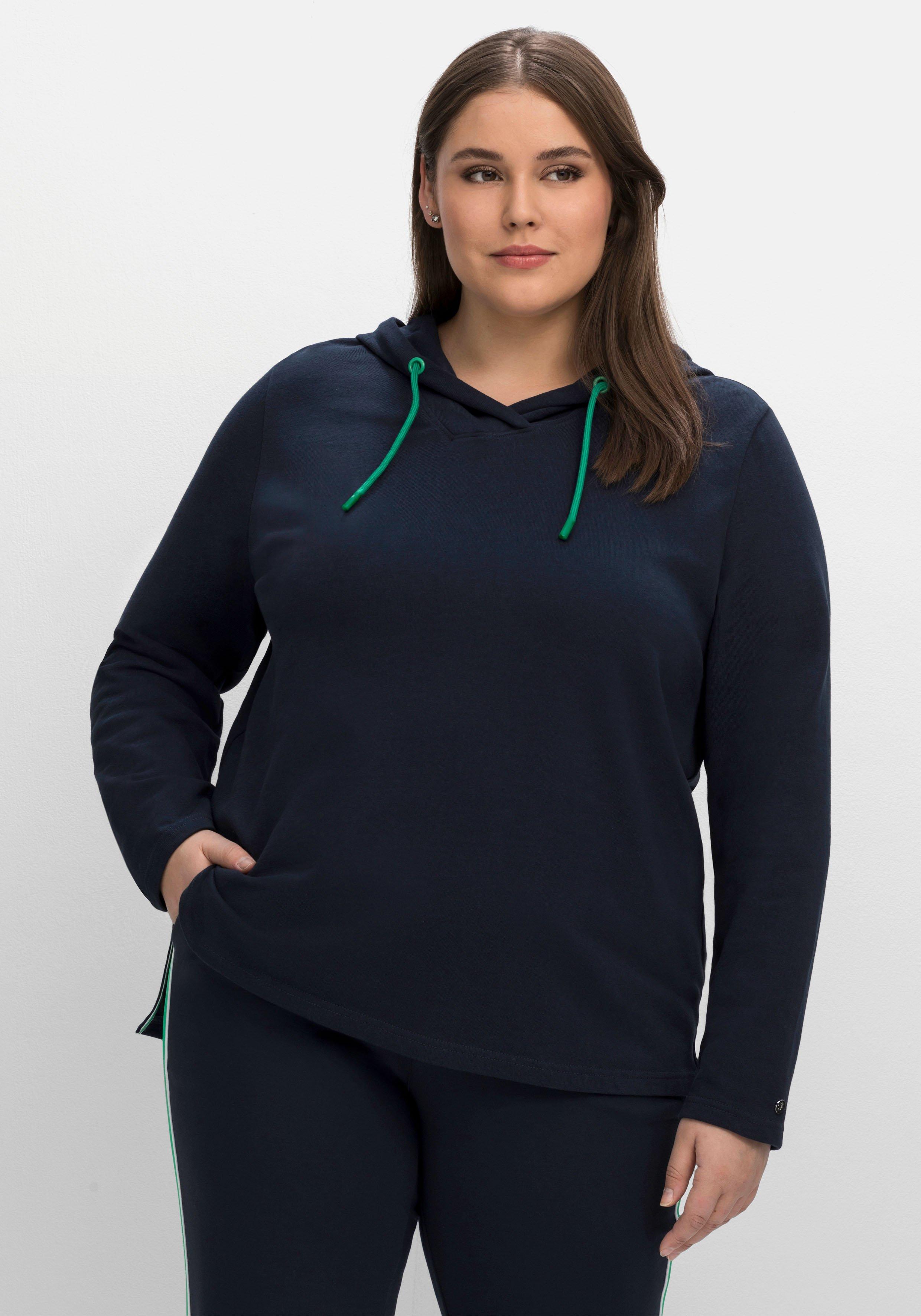 Kapuzensweatshirt mit verlängerter Rückenpartie