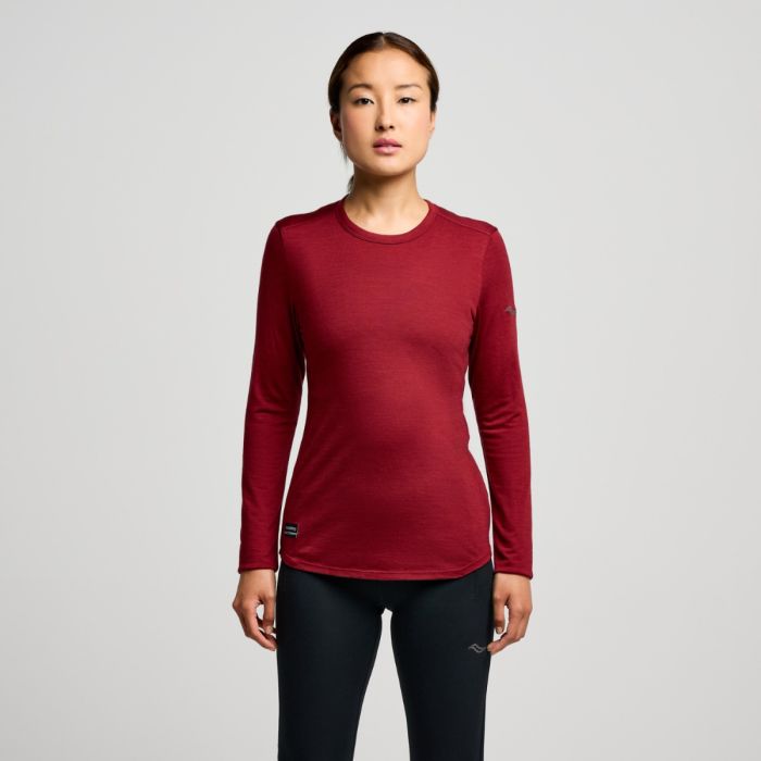 Saucony Dame Trøjer Peregrine Merino Long Sleeve Rød