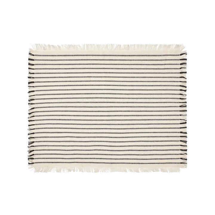 Broste Copenhagen - Elouise Tischläufer, 41,5 x 32 cm, off-white / schwarz