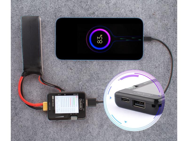 ToolkitRC Akkutester MC8 Multitool mit USB Ladefunktion Multifunktionaler 2-8S LiPo Tester