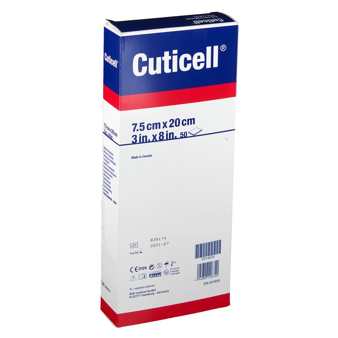Cuticell® Salbenkompresse 7,5 cm x 20 cm