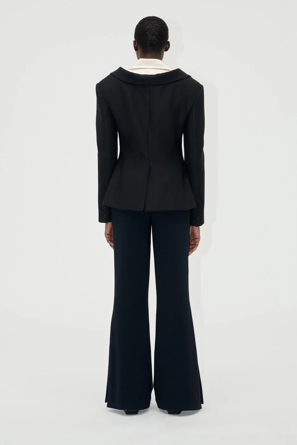 Stine Goya  Double Collar figursyet Blazer - Black/Buttermilk