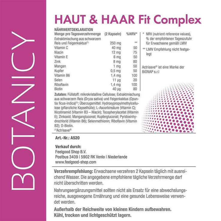Botanicy Haut & Haar Fit Complex mit Actrisave Kapseln, 60 St