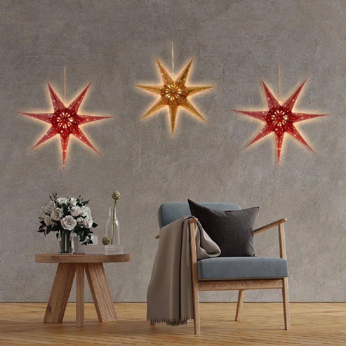 Étoile de Noël Papier Brillante - Dorée