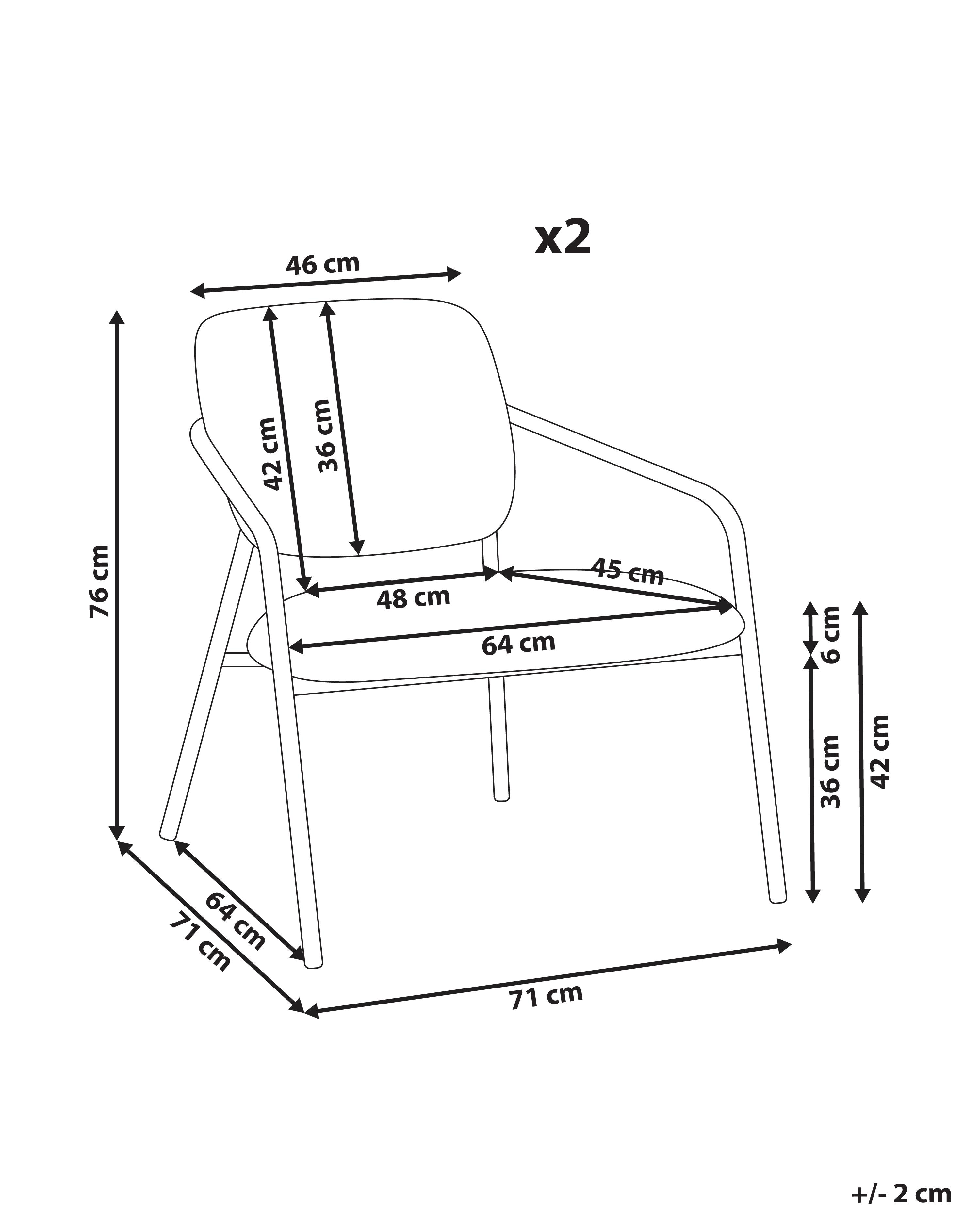 Set van 2 fauteuils LOA Stof Gebroken wit