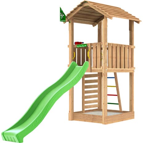 Jungle Gym Cottage 2.1 legetårn inkl. rutsjebane