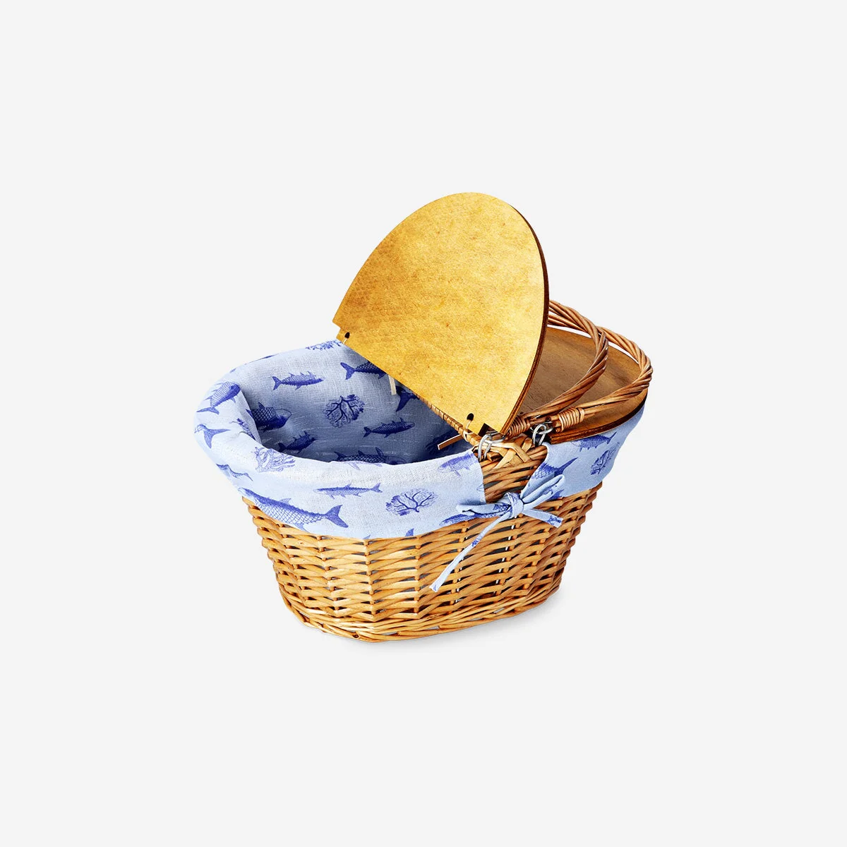 Picnic-kurv med stofovertræk