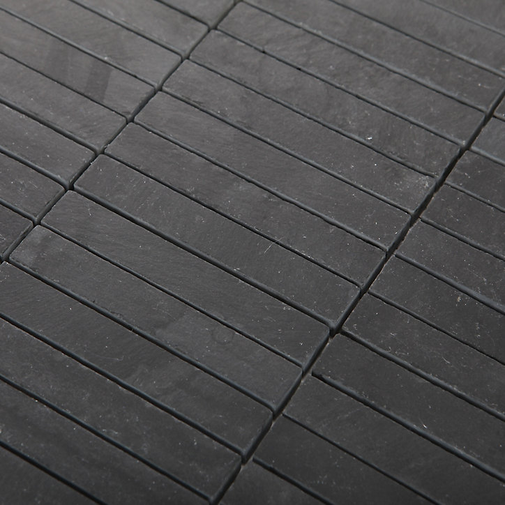 Mosaïque anthracite effet pierre 30,4x30,3cm Slate