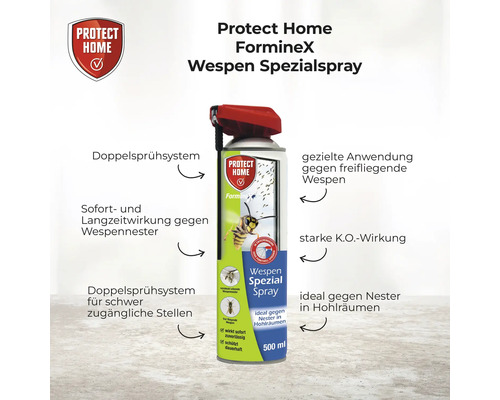 FormineX Wespen Speciale Spray 500 ml, ideaal voor gebruik tegen nesten in holtes