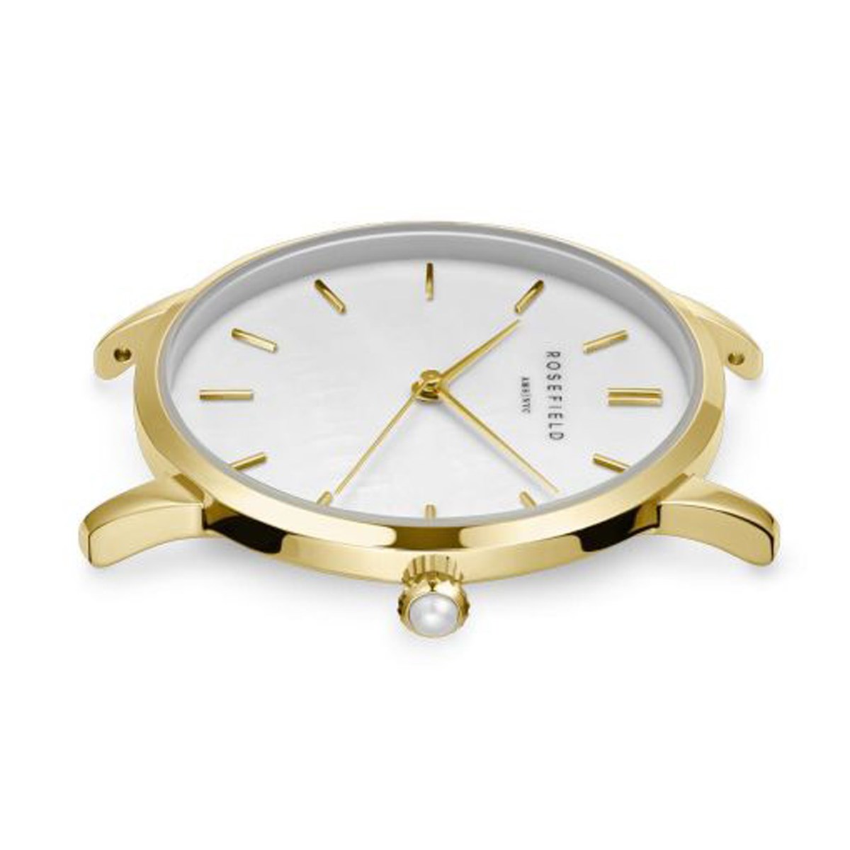 Montre femme Rosefield Pearl Edit maille milanaisedorée