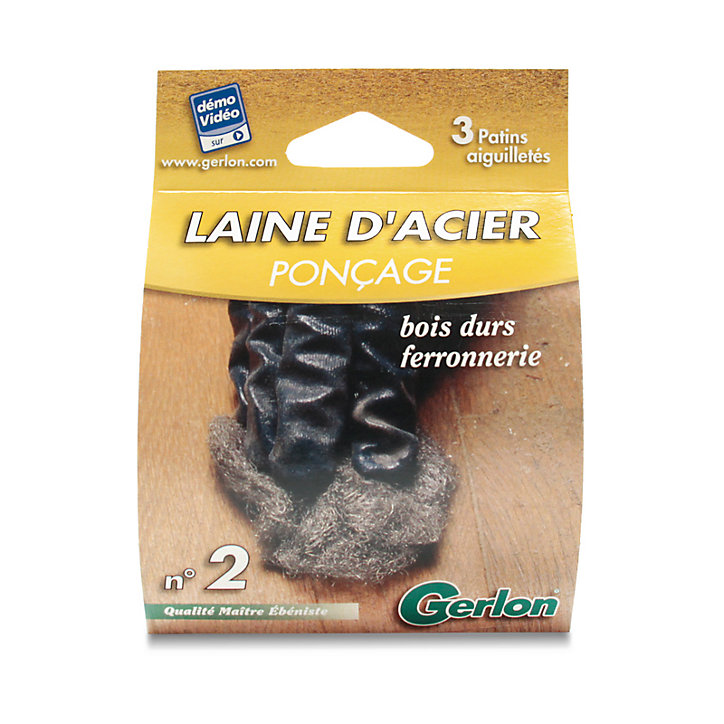 3 patins en laine d'acier n°2 Gerlon
