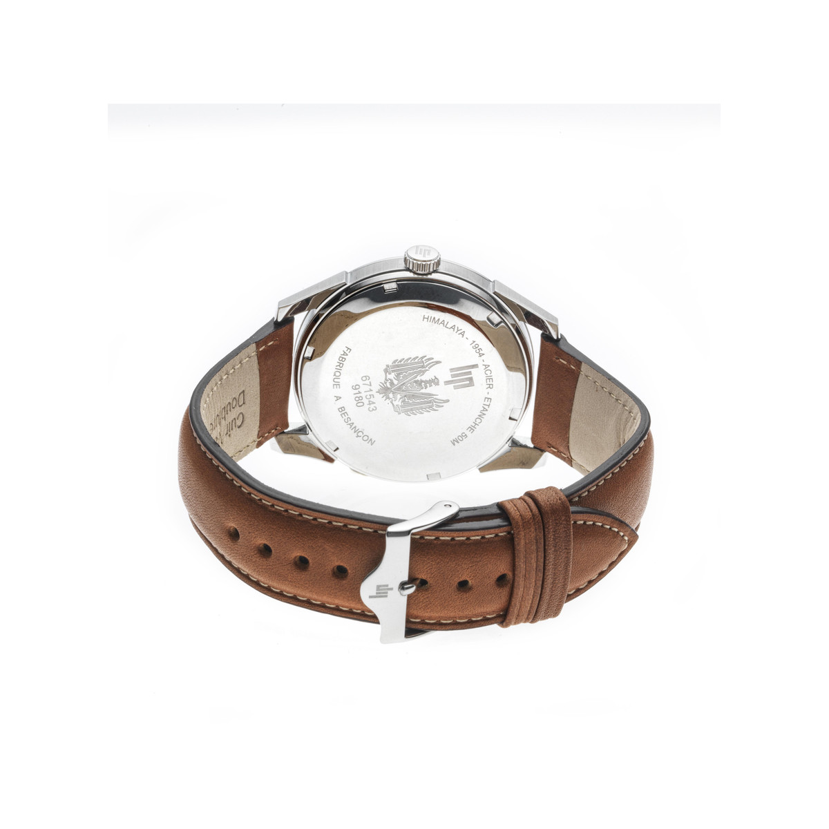 Montre Lip homme acier cuir marron