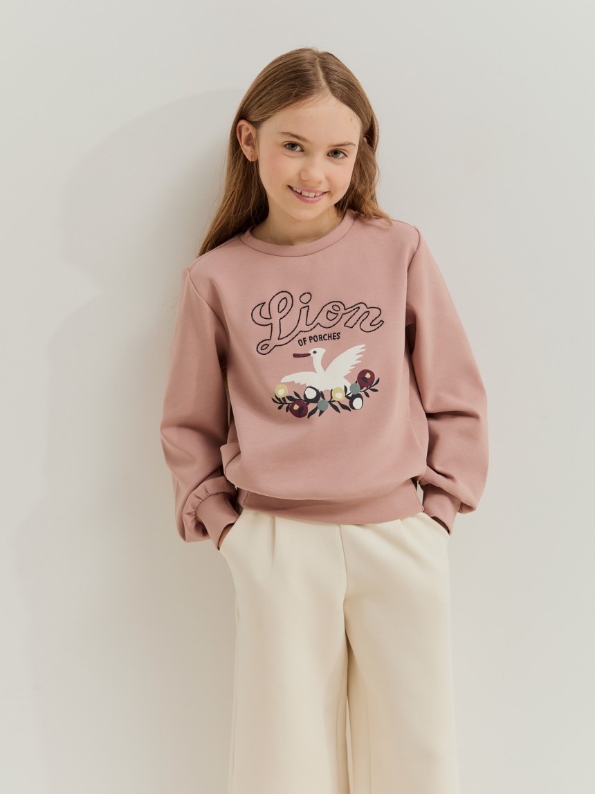Sweatshirt de algodão com estampado