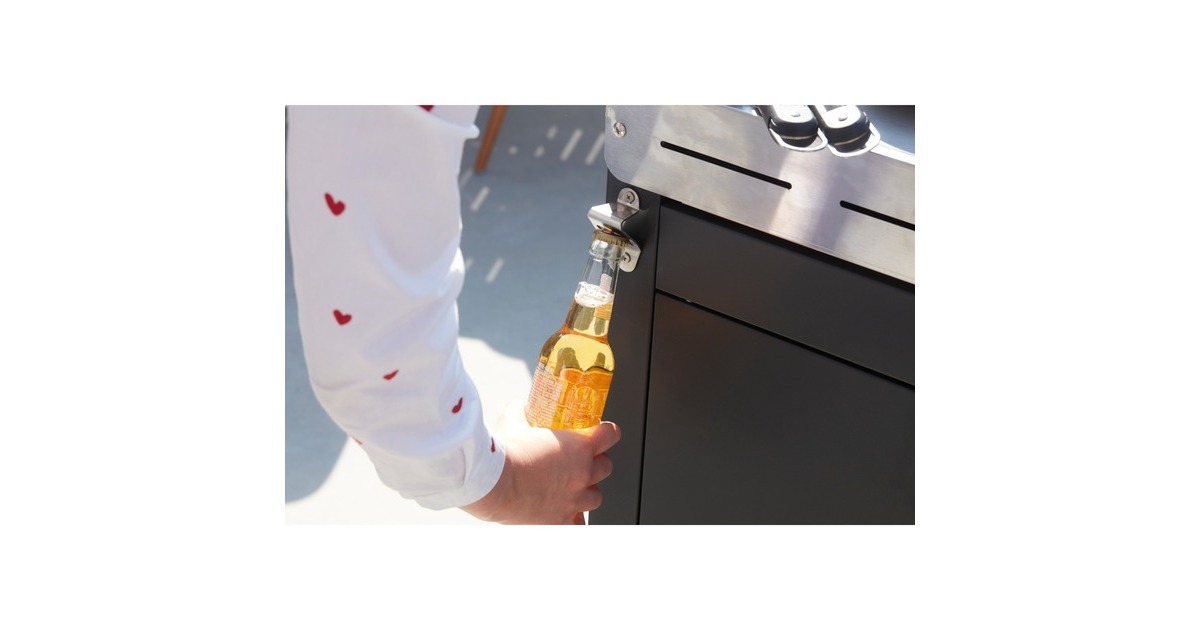 BarbecookPremium buddy voor gasbarbecue met werkblad kast  (Zwart/roestvrij staal)