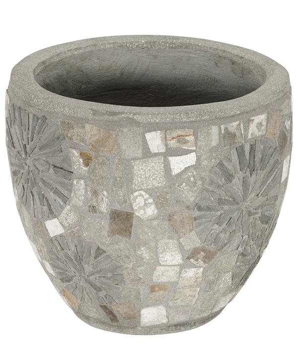 Dehner Kunststein-Topf Mosaik, grau