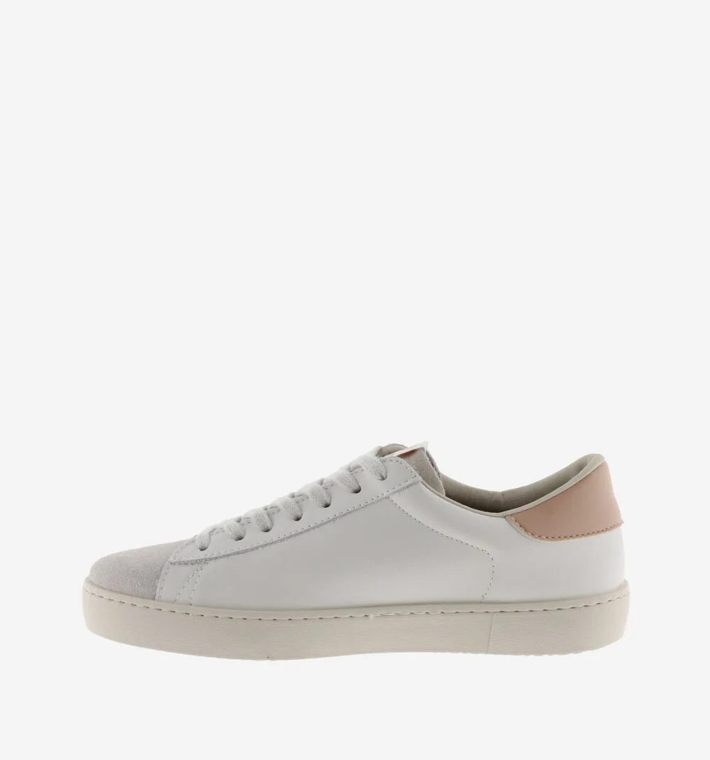 BERLÍN CUIR & CUIR FENDU Baskets blanches unisexes en cuir CUARZO